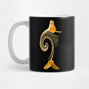 Curved Fish Yellow Mug